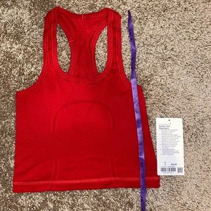 Lululemon swiftly tech racerback, dark red, size 4